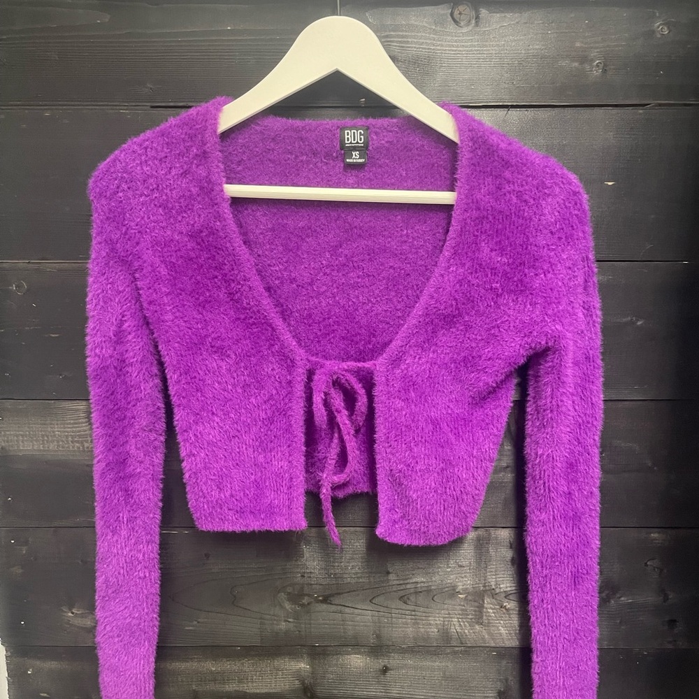 BDG Vibrant Purple Fuzzy Sweater